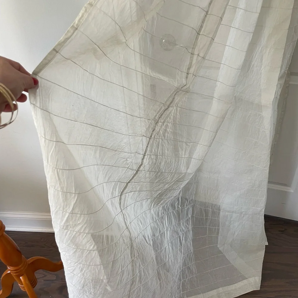 WEST ELM COTTON VOILE CRINKLE SHOWER CURTAIN 75x77